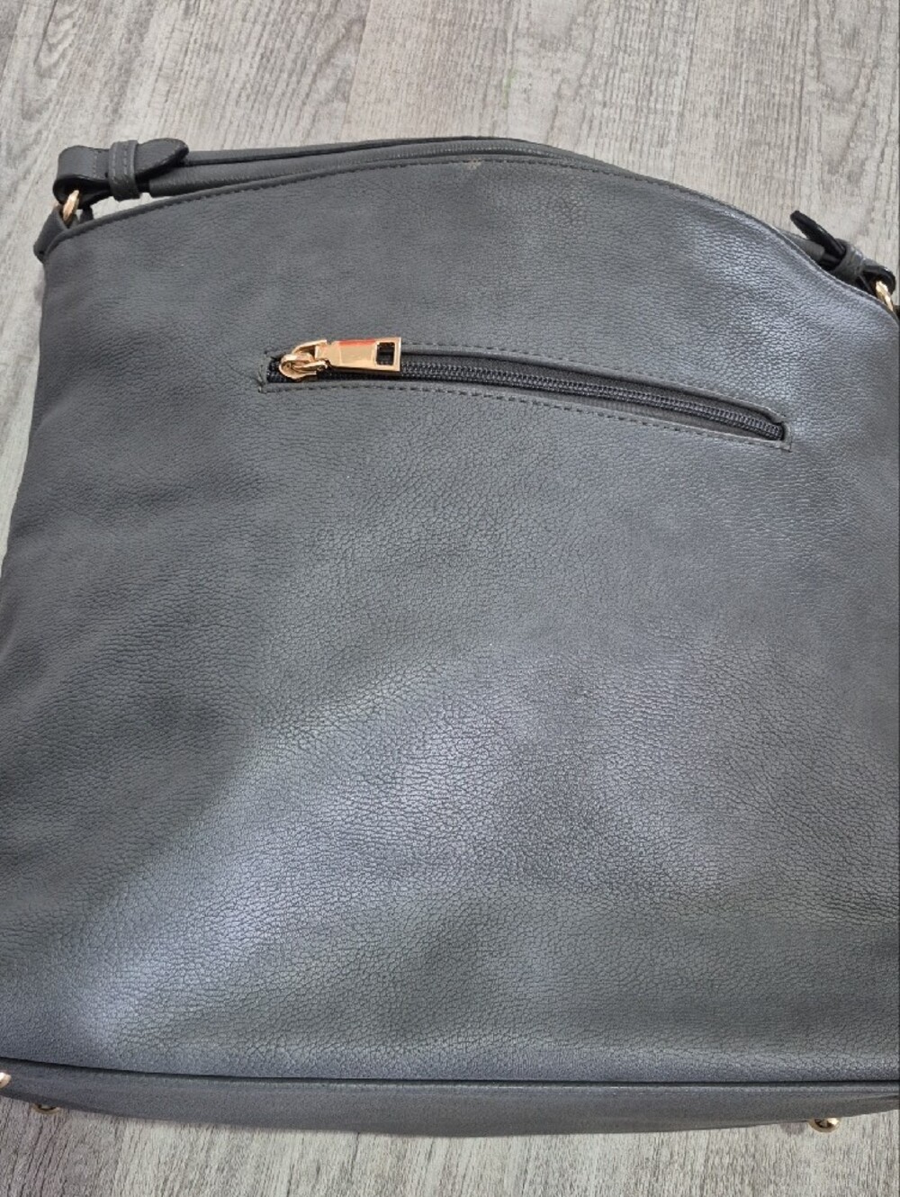 Unk Charcoal Gray Tote with Gold-Tone Zipper Accent - Picture 3 of 4